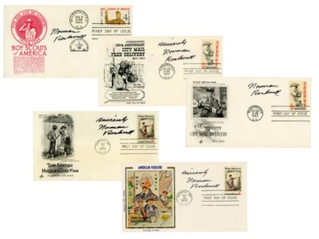 (5) Norman Rockwell Signed First Day Covers