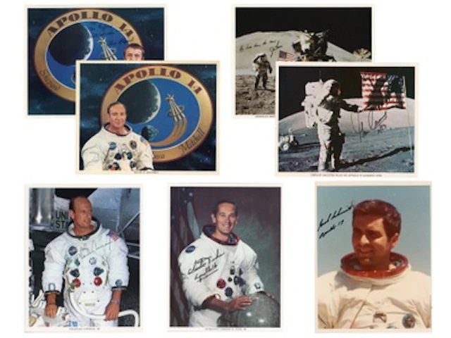 (7) Apollo Moonwalkers Signed Photographs