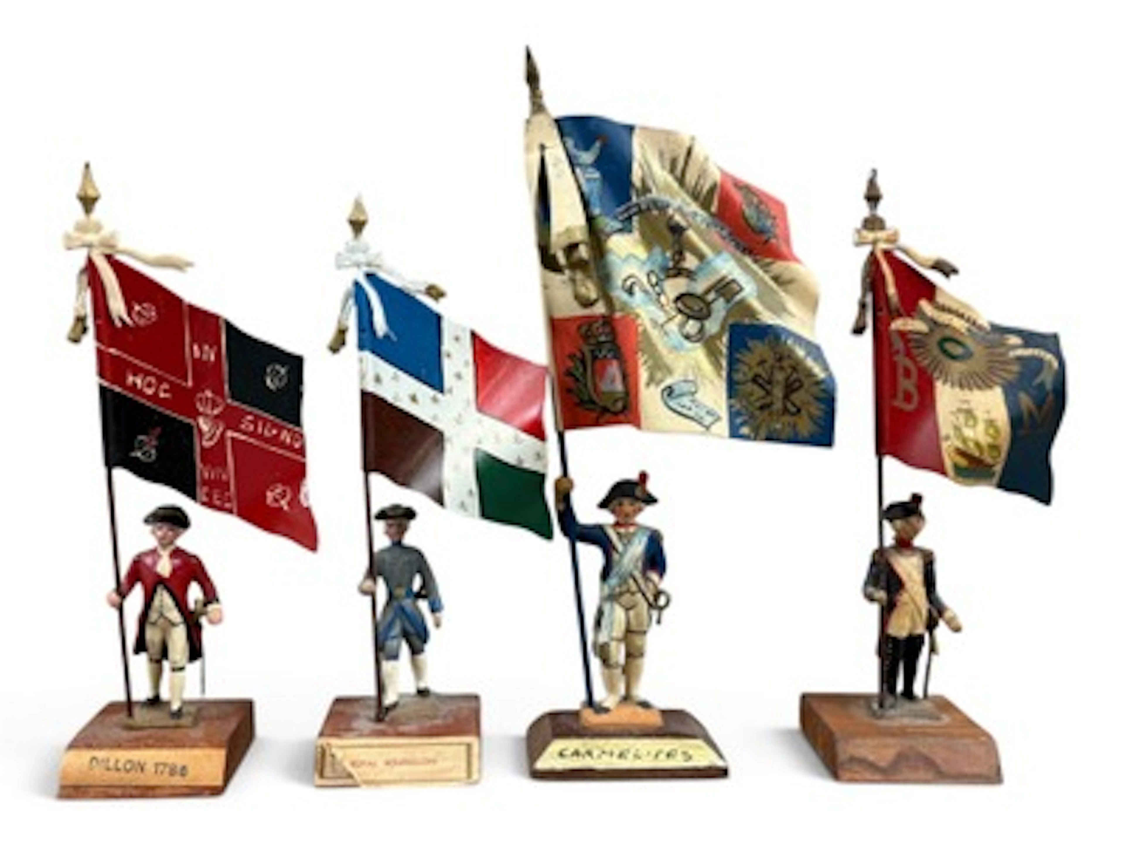 4 Mignot French Auger Flag Bearers