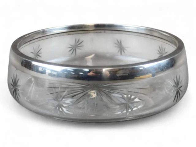 White Star Line Cut Glass & Sterling Silver Dish