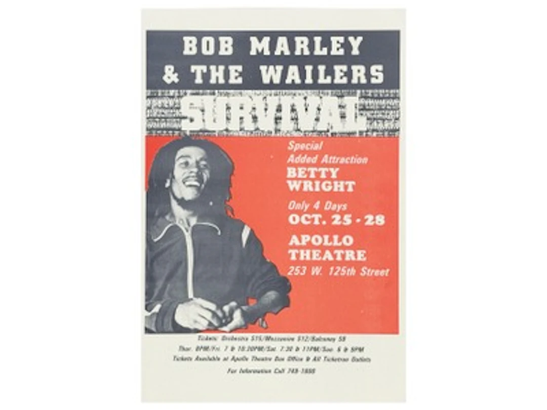Bob Marley Apollo Theatre Flyer