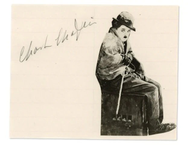 Charlie Chaplin Signed Cut - Grad