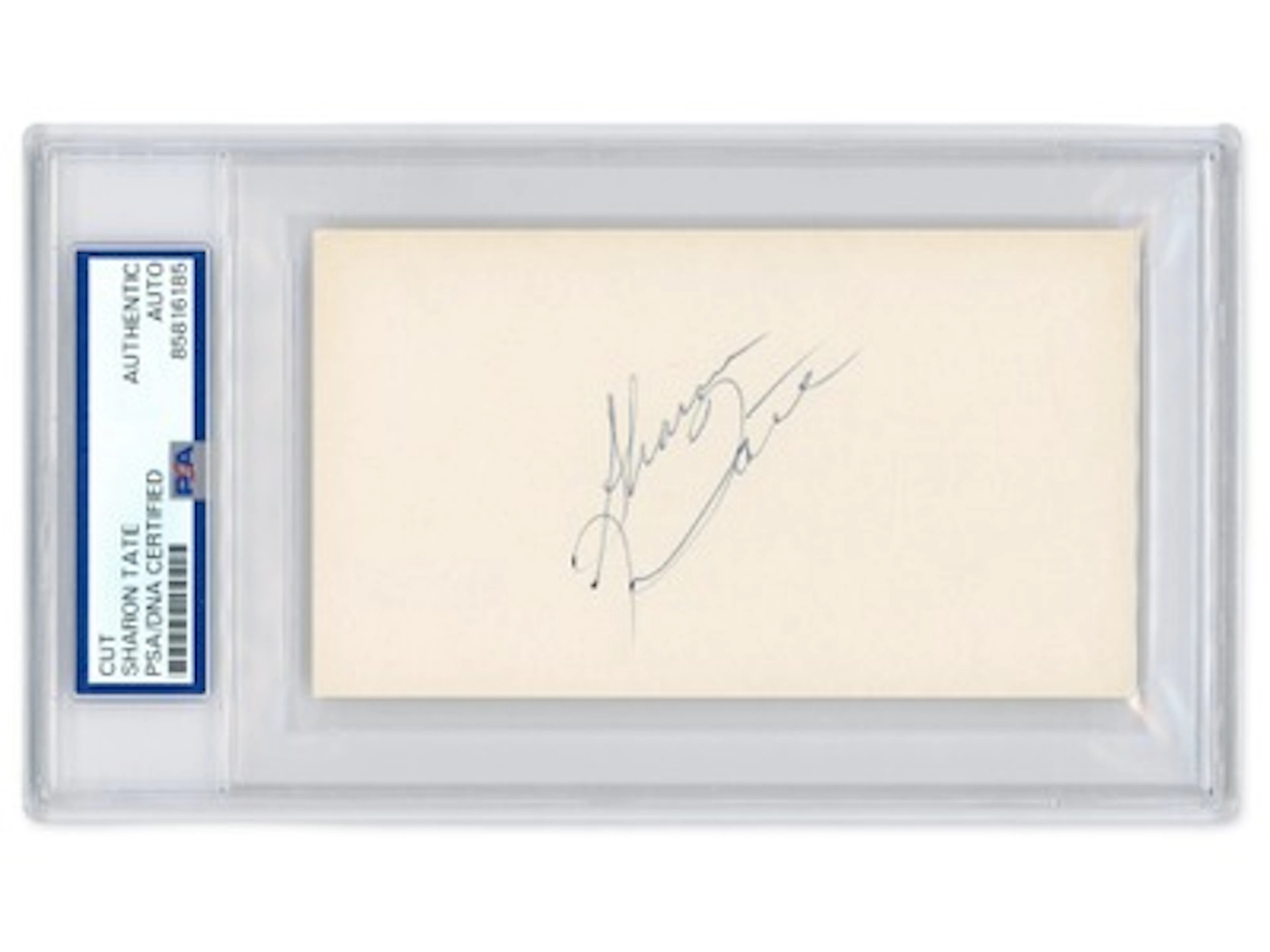 Sharon Tate Signed Index Card - PSA/DNA