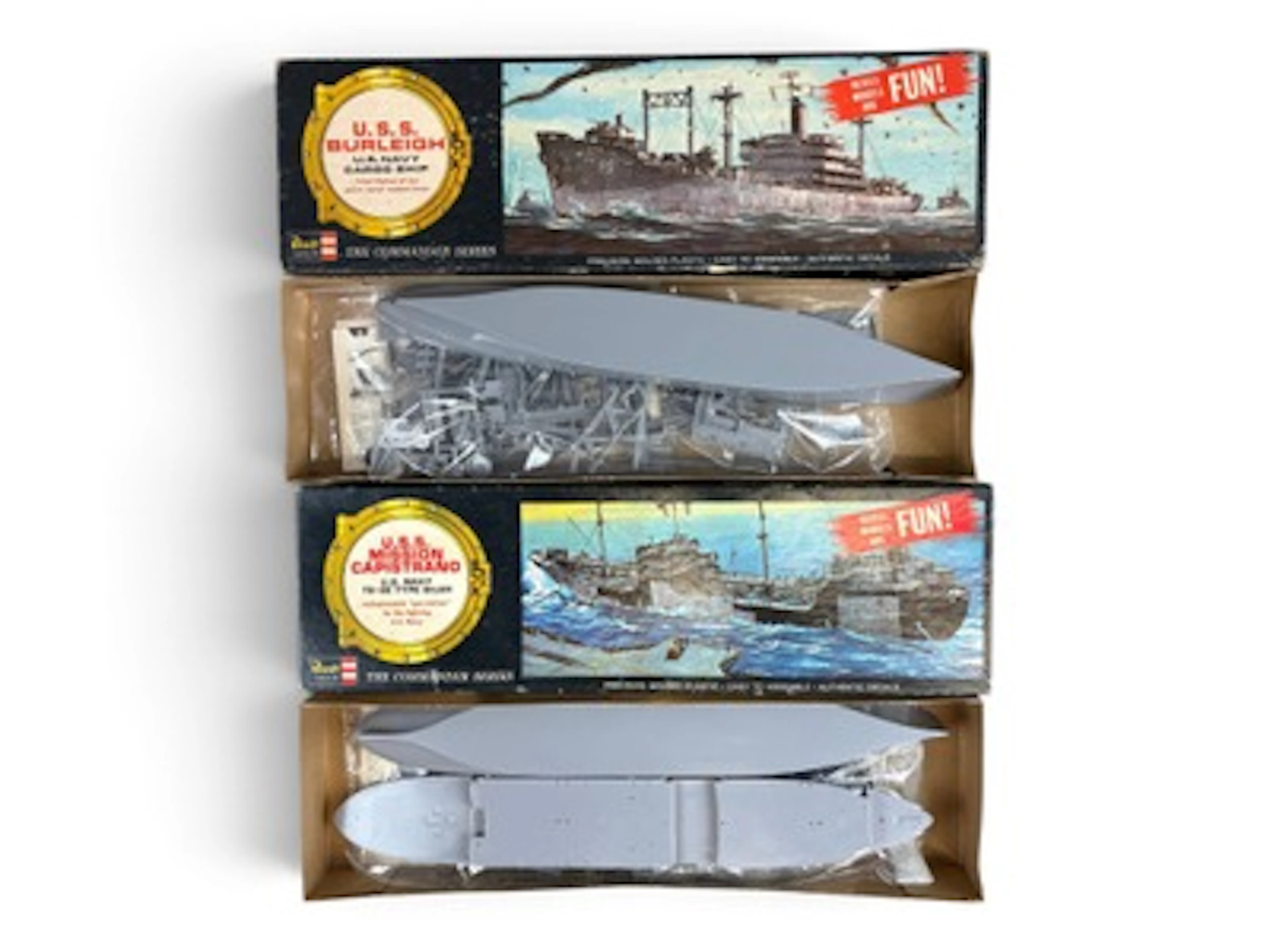 2 Revell 1964 US Navy Ship Model Kits