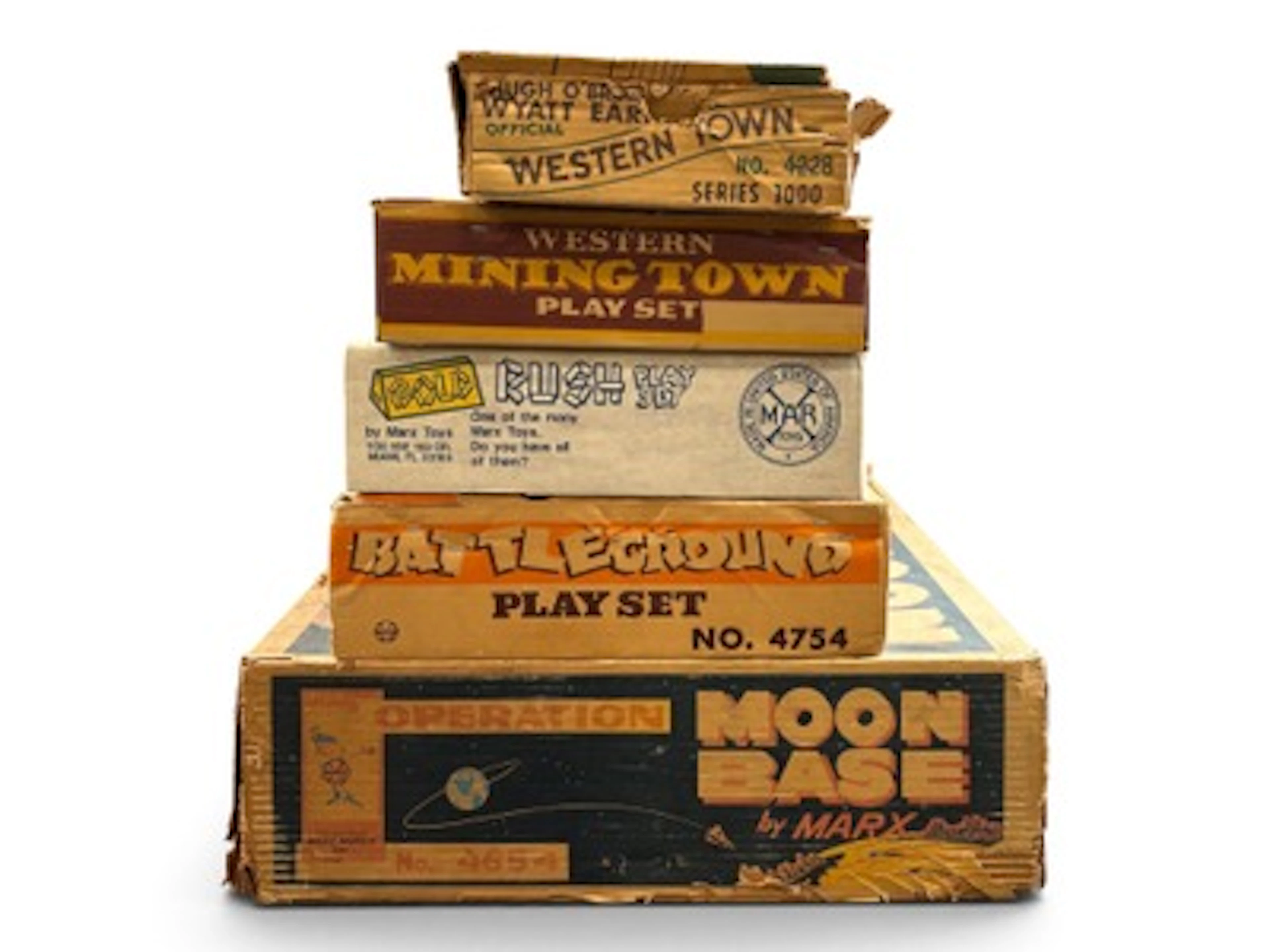 Large Lot Marx Western Play Set Parts, Plus