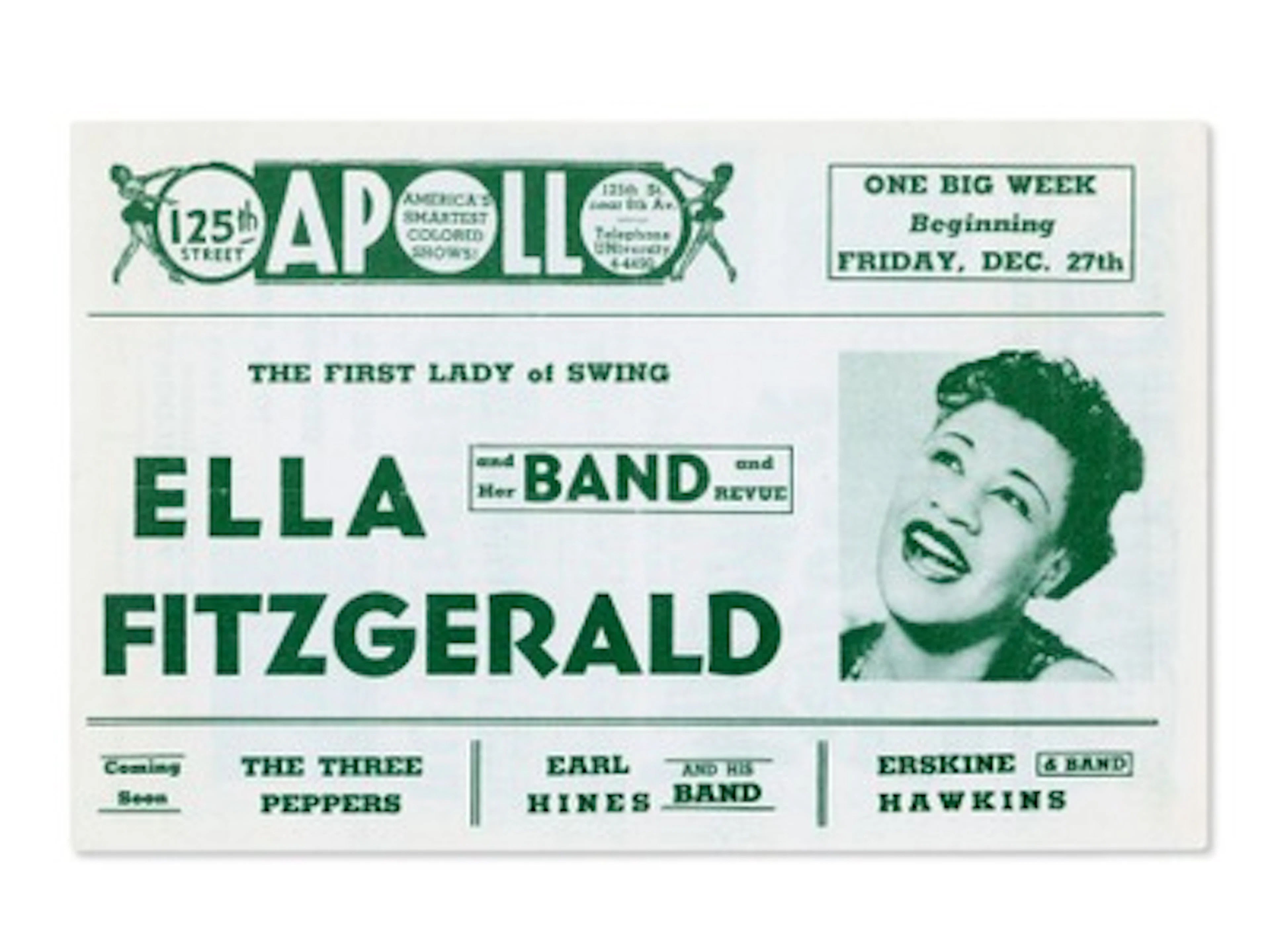 Apollo Theater Ella Fitzgerald Handbill