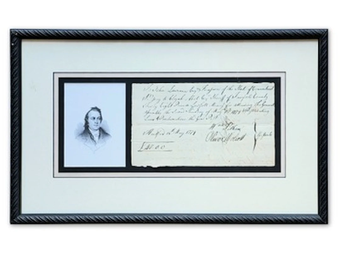 Oliver Wolcott 1779 Signed Payment Order