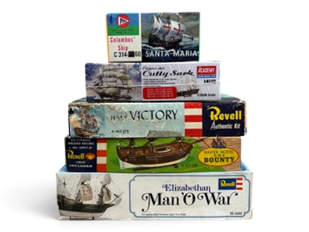 5 Vintage Sailing Ship Model Kits