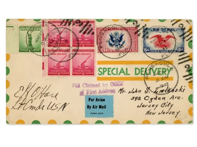 Edward "Butch" O'Hare Signed 1942 Cover