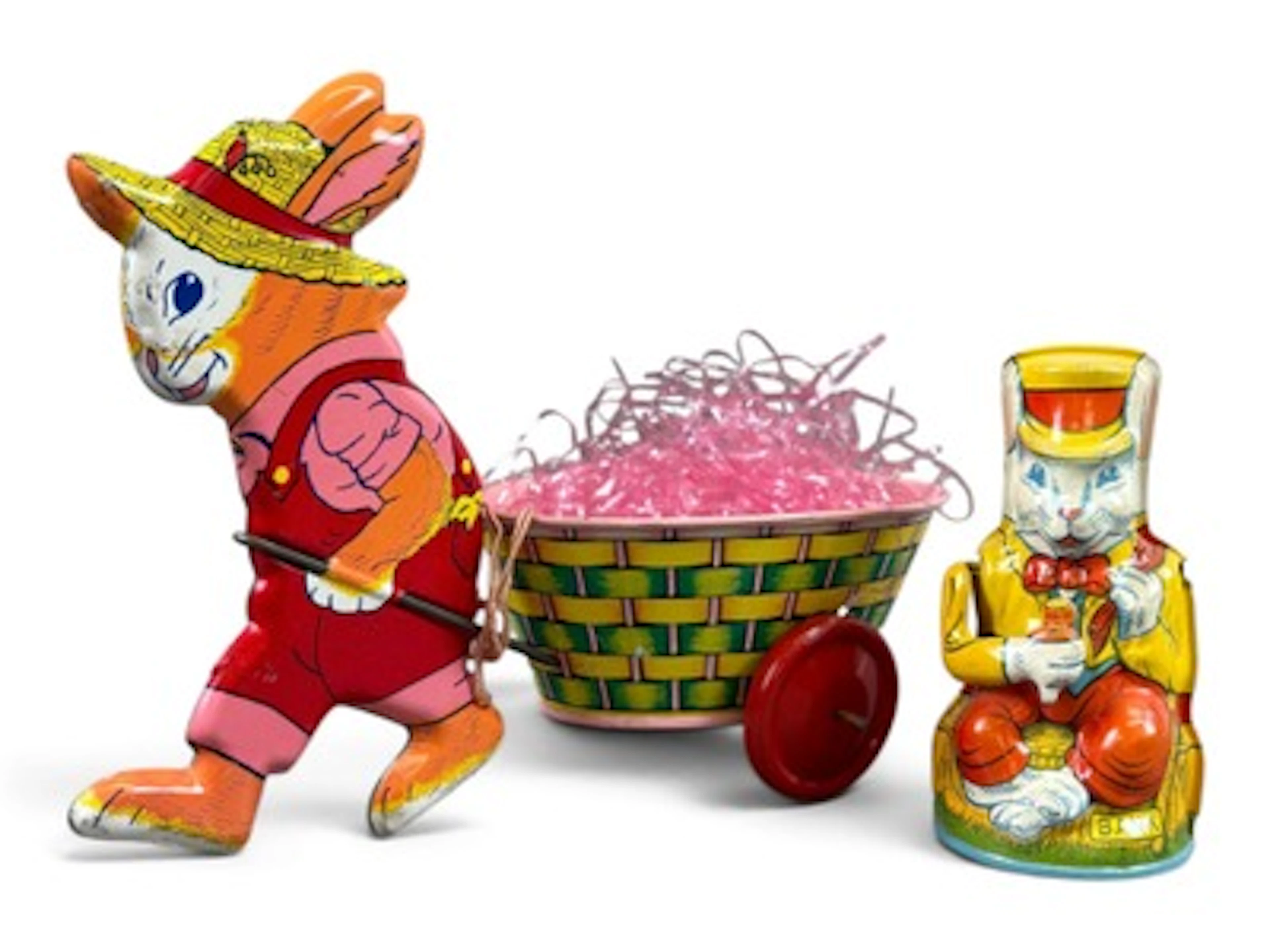 (2) Chein Tin Litho Rabbit Toys