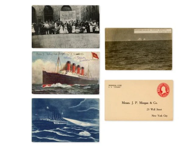 (5) Piece Postcard Lot. Titanic and Lusitania