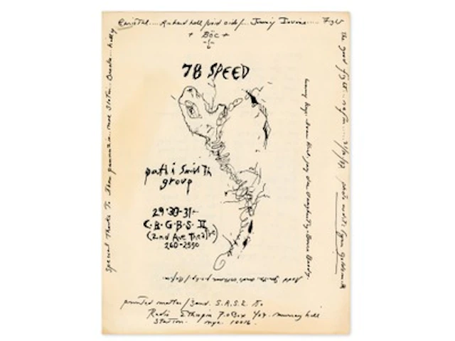 Patti Smith CBGB 2 Flyer
