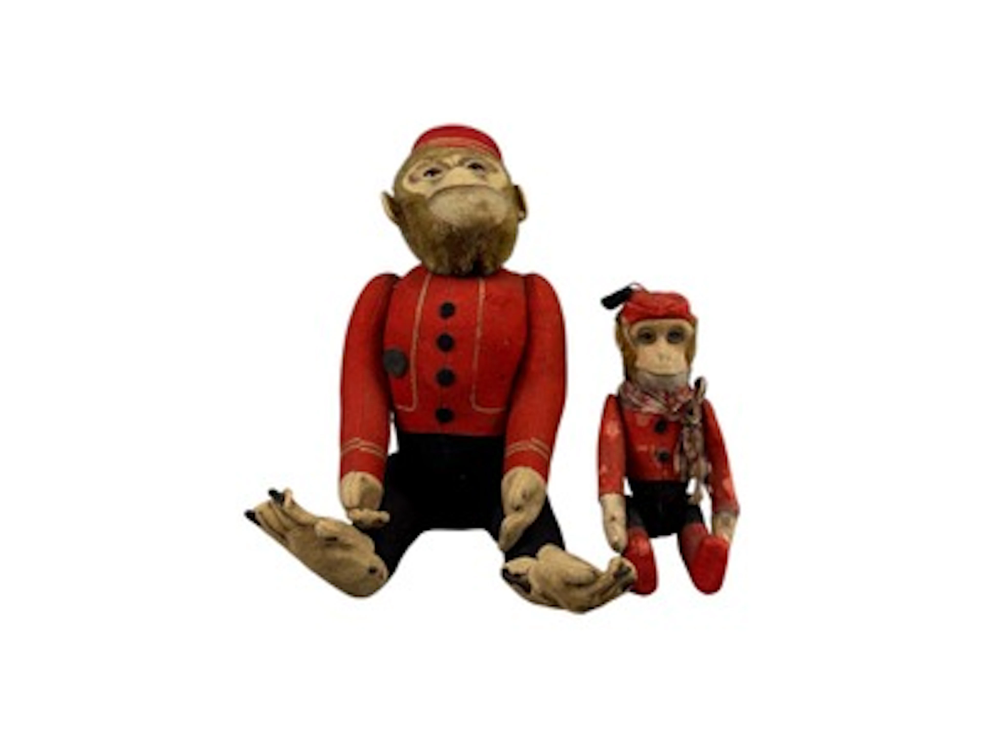 (2) Vtg German Schuco Yes/No Bellhop Monkey Toys