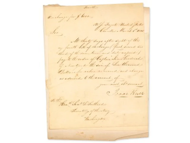 Commodore Isaac Hull 1825 Signed Naval Document