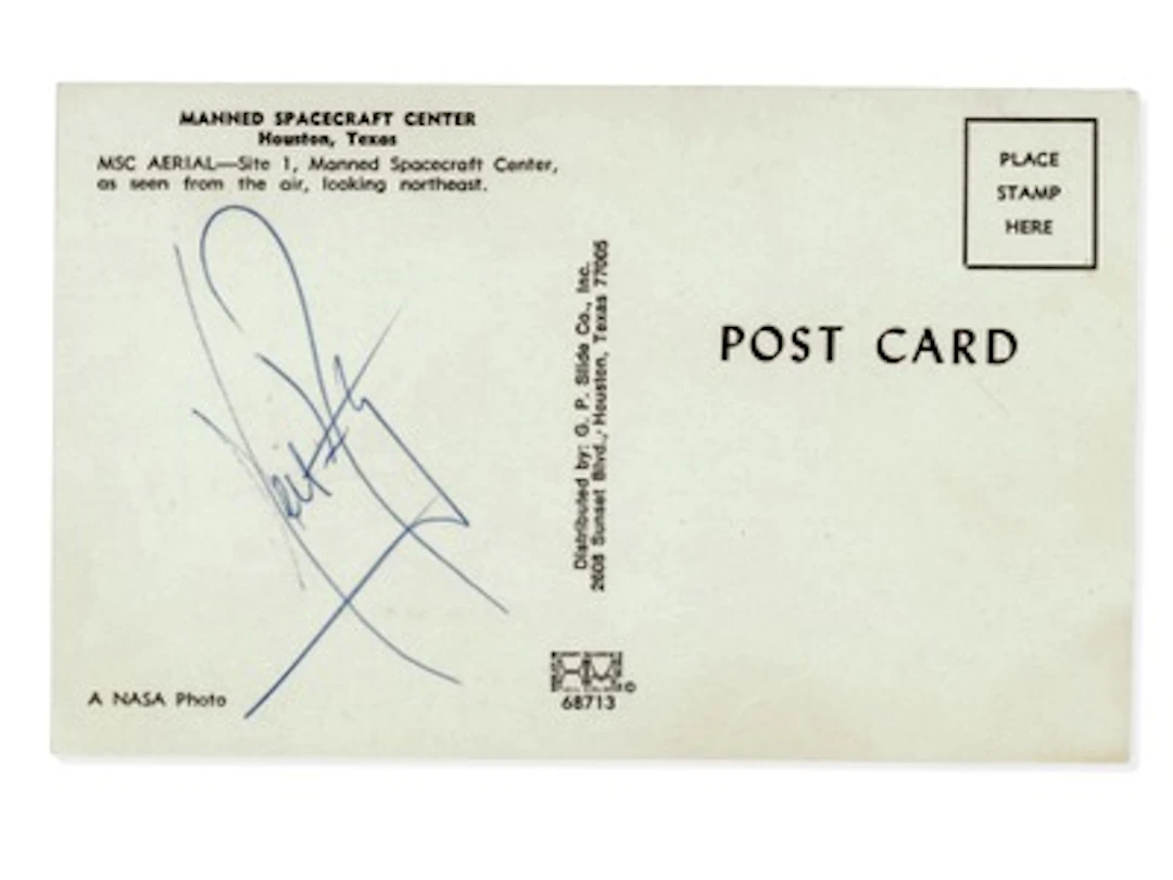 Neil Armstrong Signed NASA Postcard - Grad