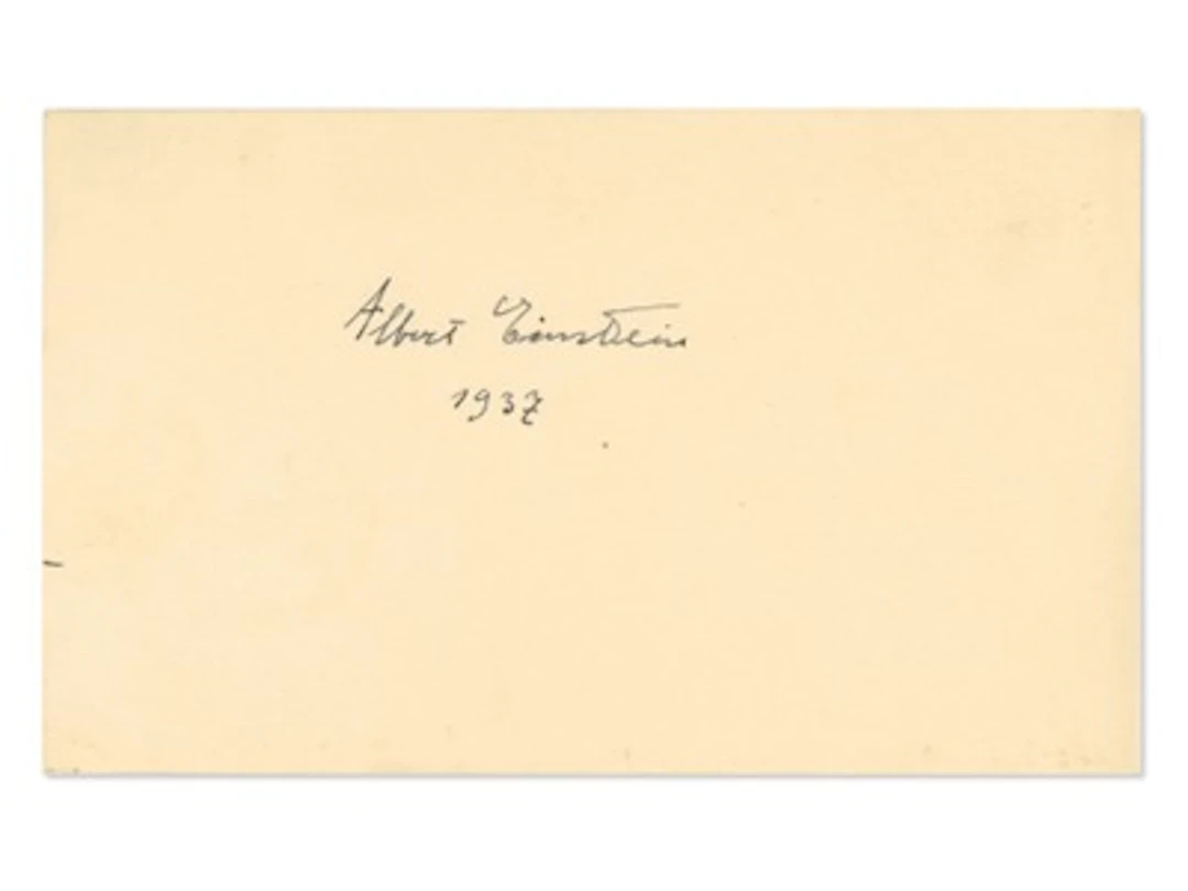Albert Einstein Signed 1937 Index Card - Grad