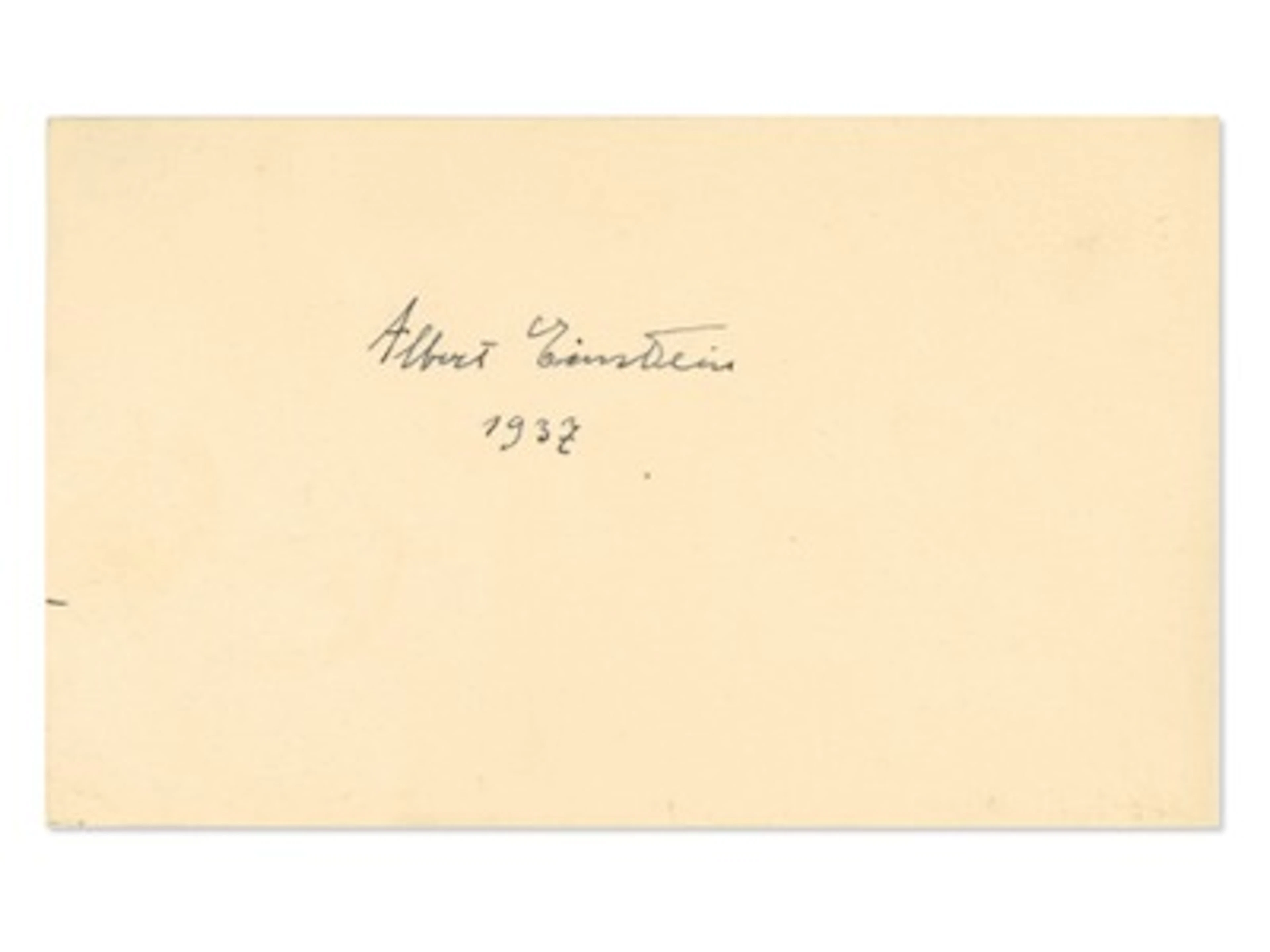 Albert Einstein Signed 1937 Index Card - Grad