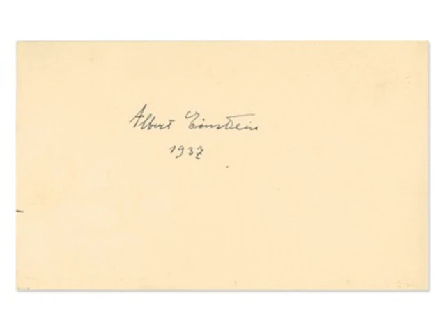 Albert Einstein Signed 1937 Index Card - Grad