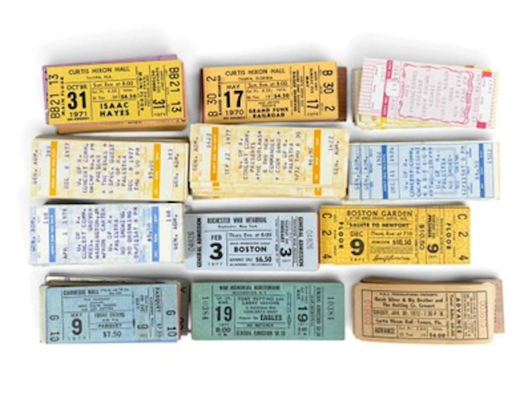 (400+) 1970s Unused Concert Tickets