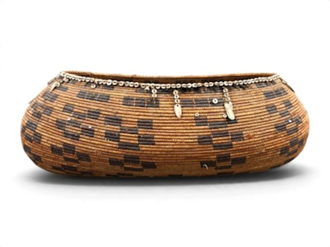 19th Century Pomo Boat Shaped Basket
