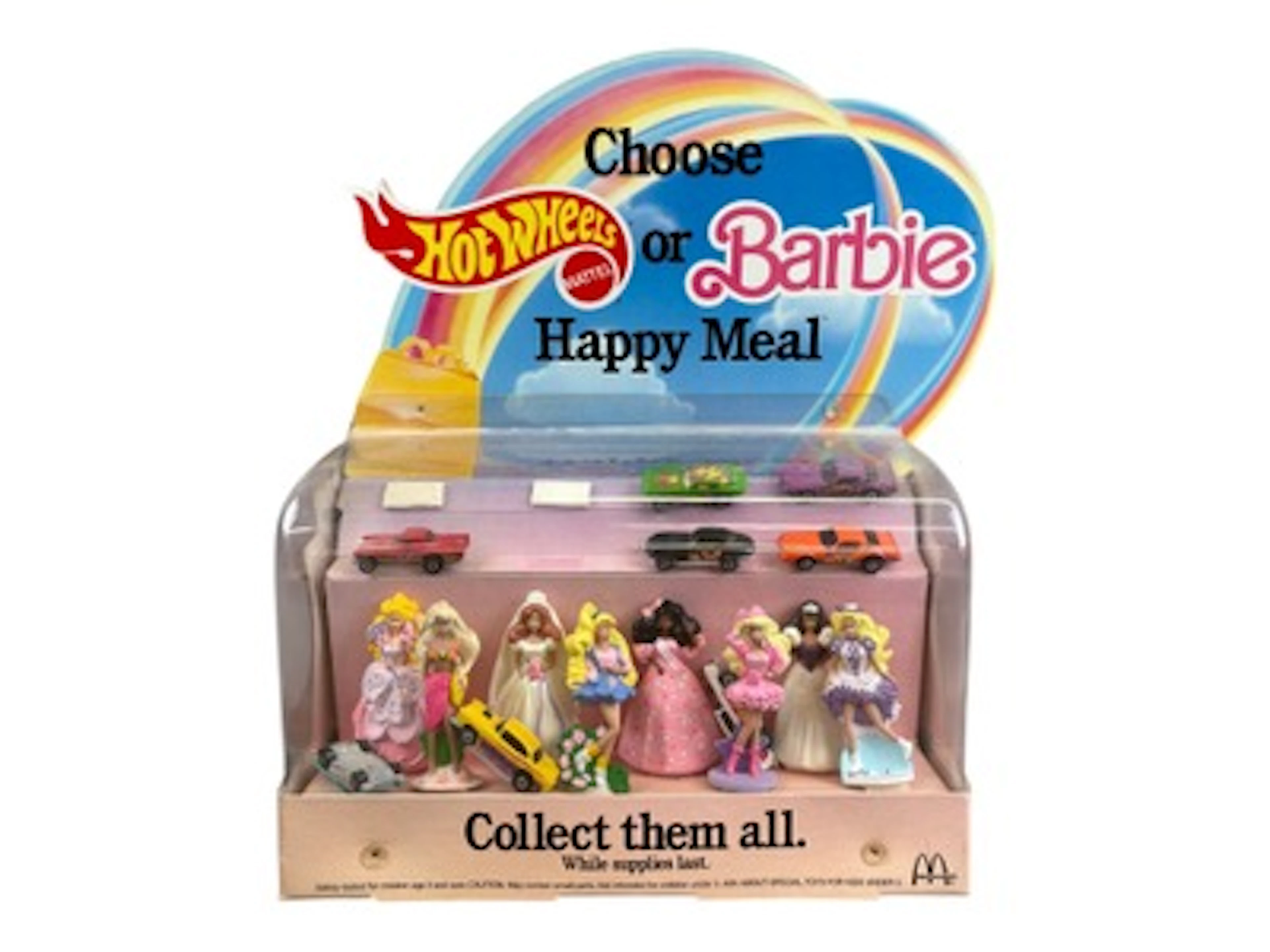 McDonald's Hotwheels & Barbie Happy Meal Display
