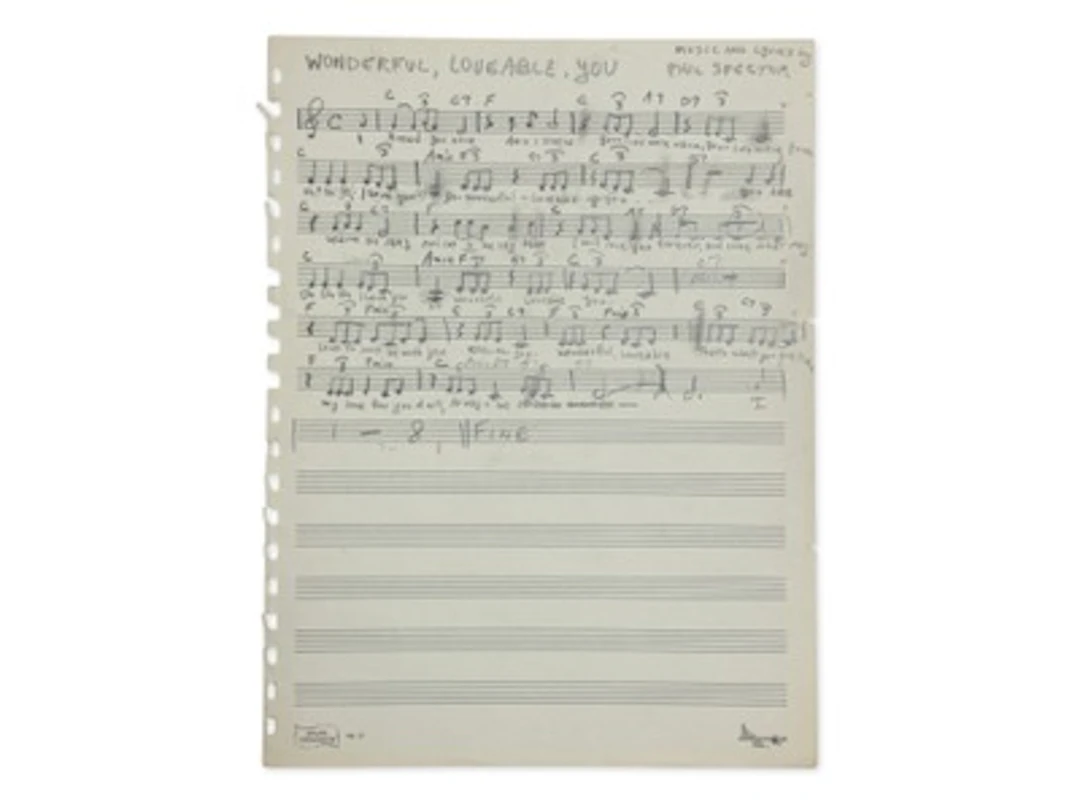 Phil Spector Handwritten Music & Lyrics - Grad