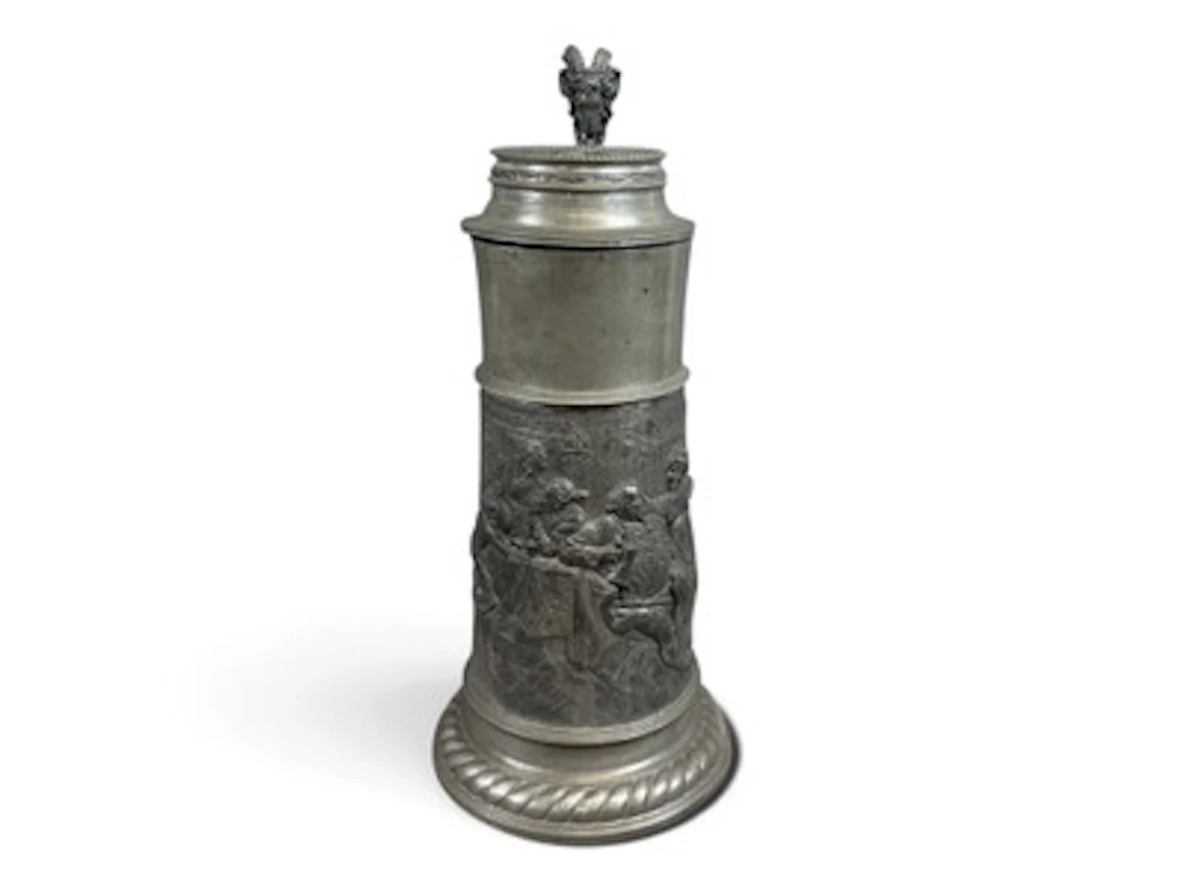 Pewter Beer Stein with Pub Scene