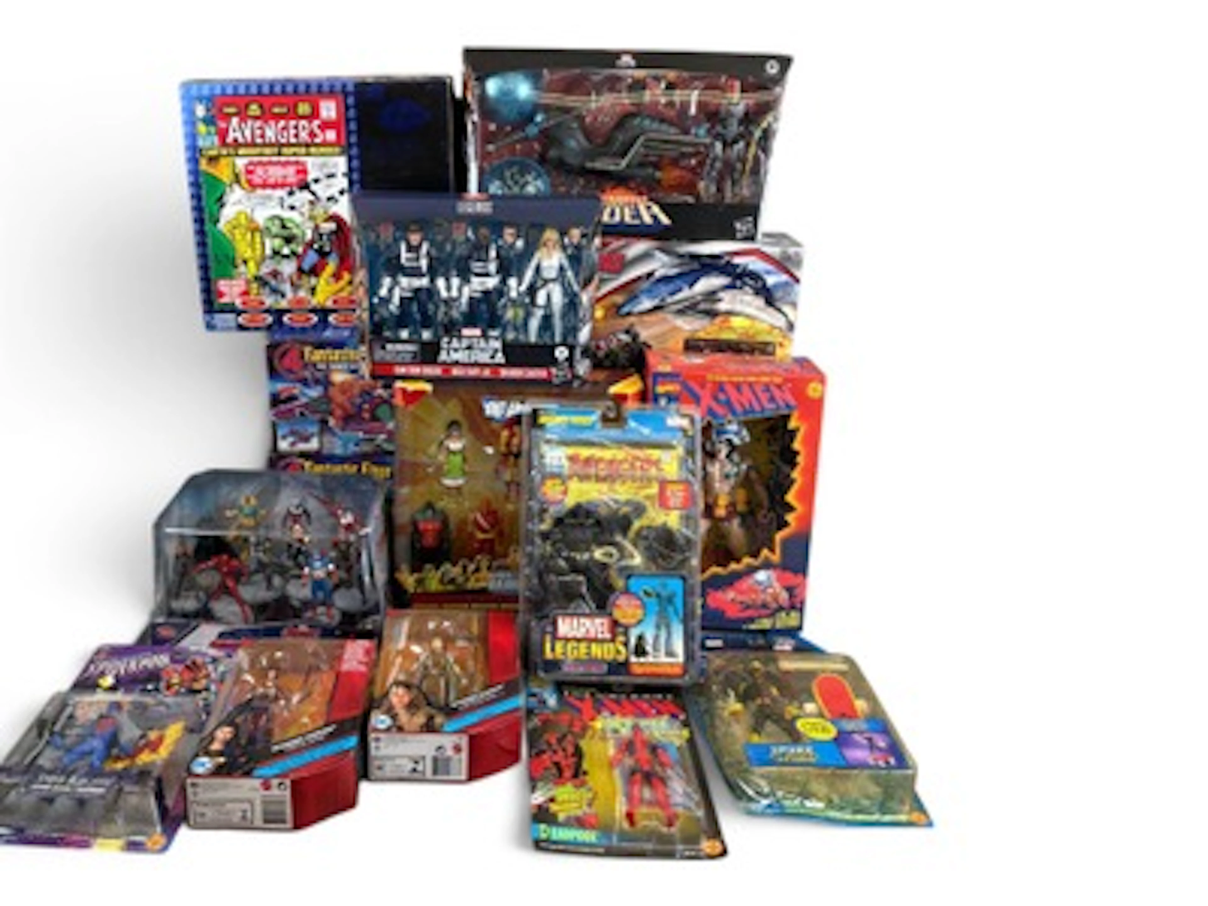 NIB, Large Lot of Marvel & DC Action Figure Toys