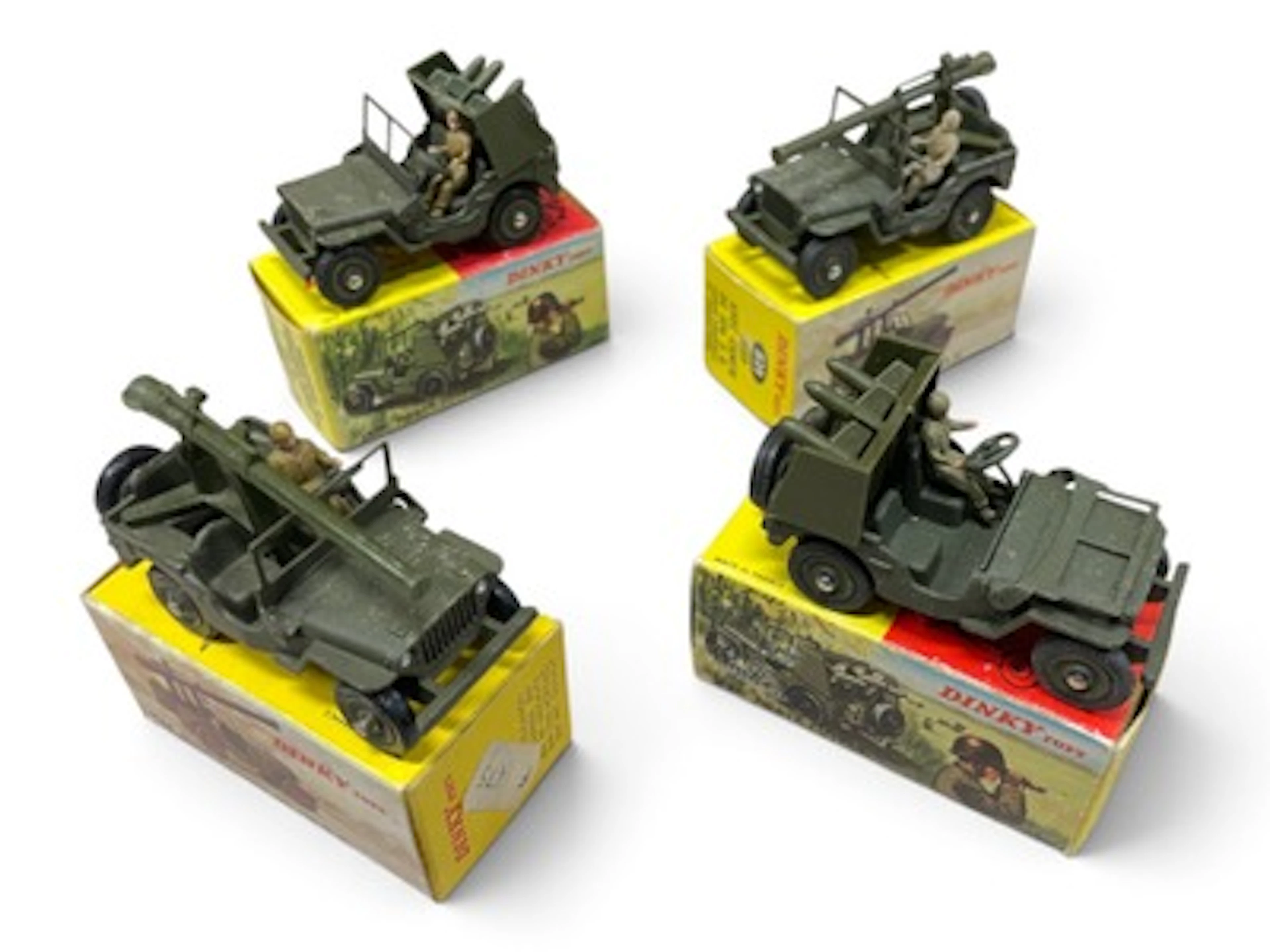 4 Boxed French Dinky Armored Jeeps