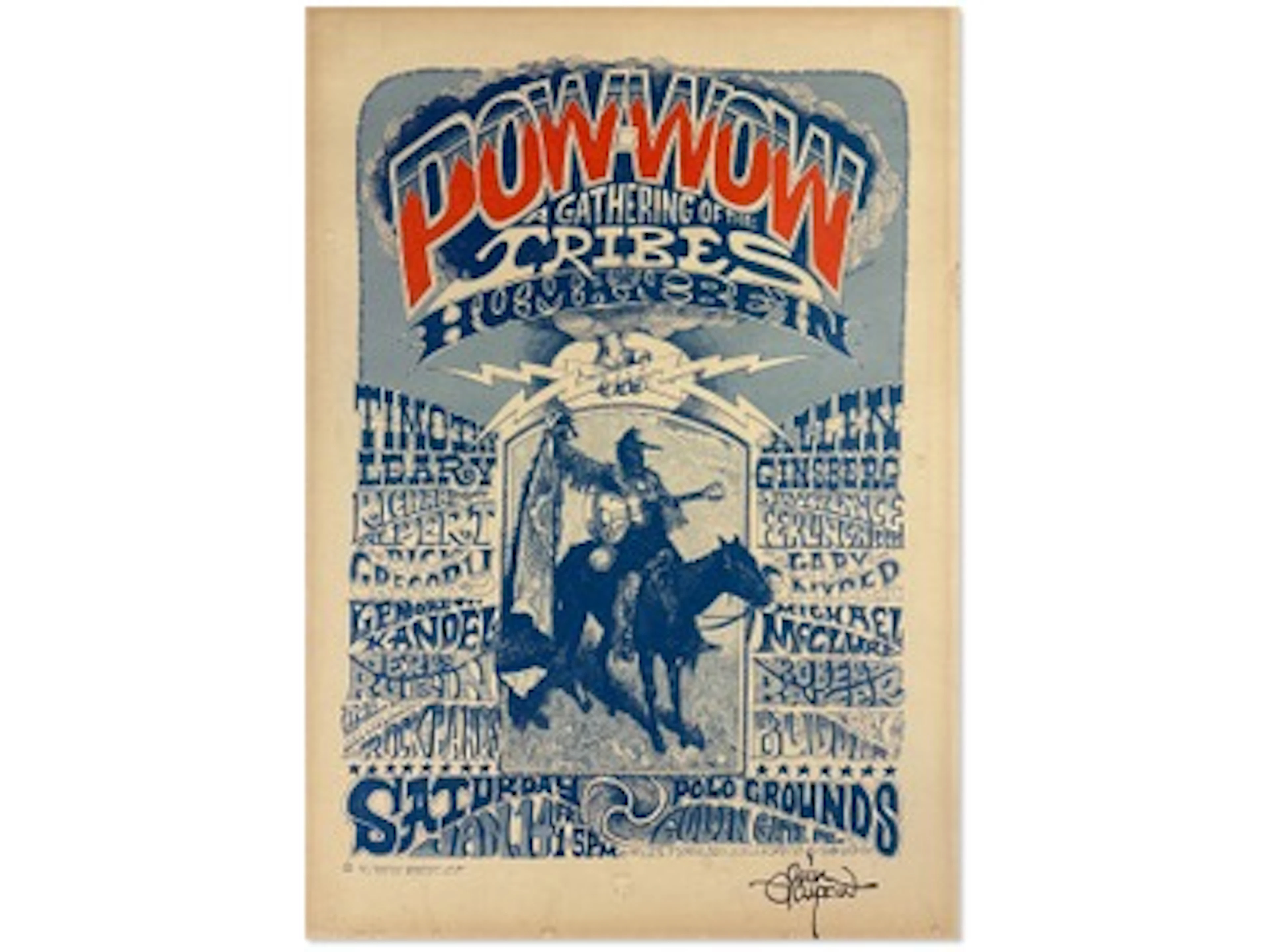 1967 Human Be-In Signed Poster, Rick Griffin