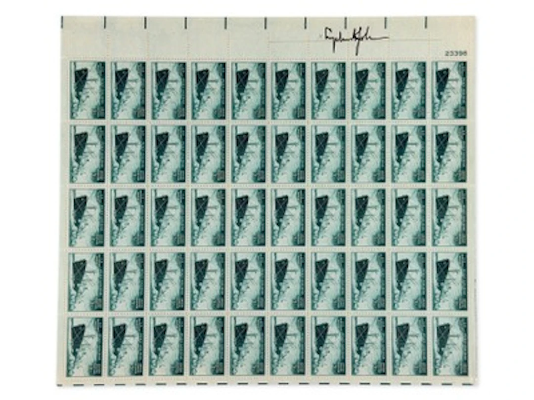 Lyndon Johnson Signed Stamp Sheet - JSA