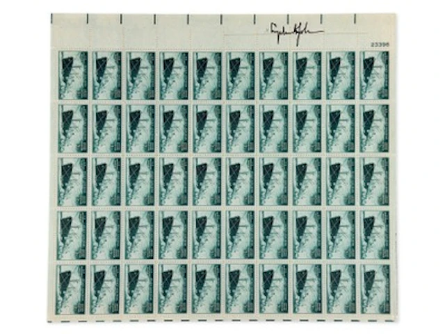 Lyndon Johnson Signed Stamp Sheet - JSA