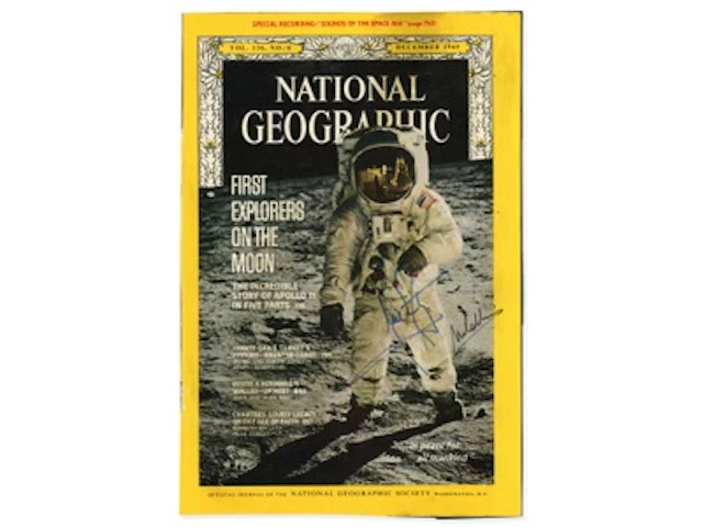 Armstrong & Collins Signed National Geographic Cover - Grad