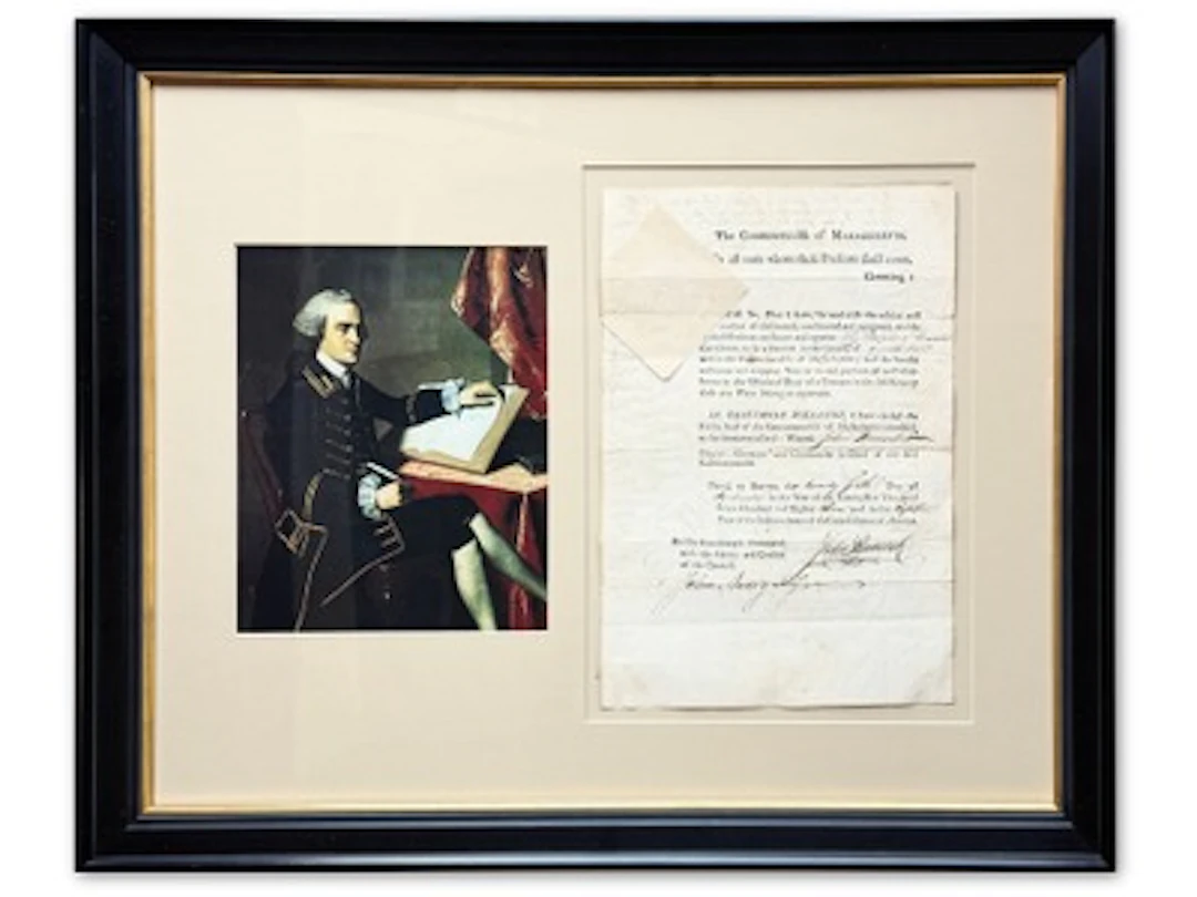 John Hancock 1783 Signed Appointment