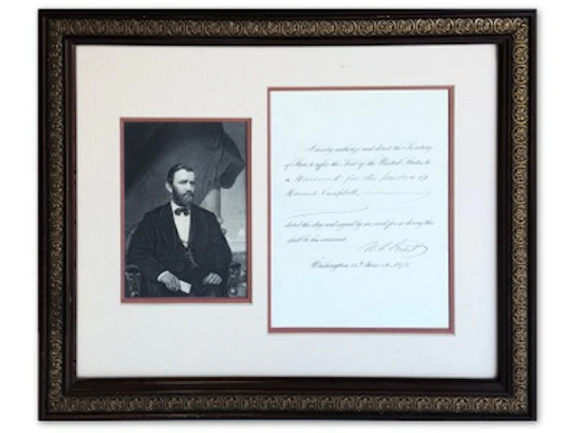 Ulysses S. Grant 1875 Signed Warrant
