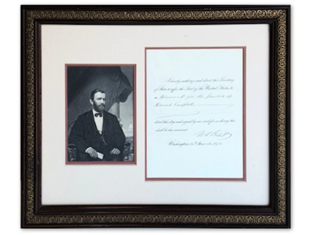 Ulysses S. Grant 1875 Signed Warrant