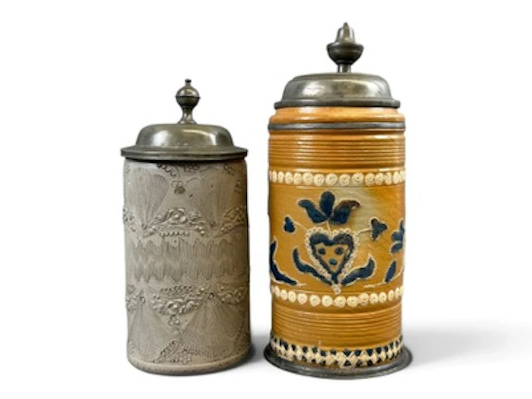 (2) German Stoneware Beer Steins