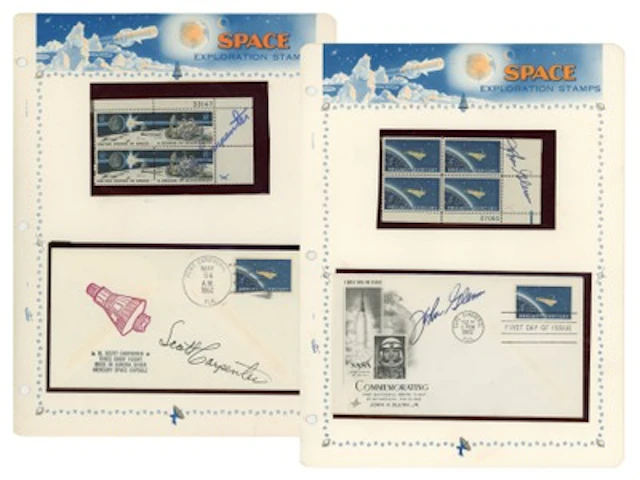 (2) Signed Aerospace Covers and Stamps - Grad