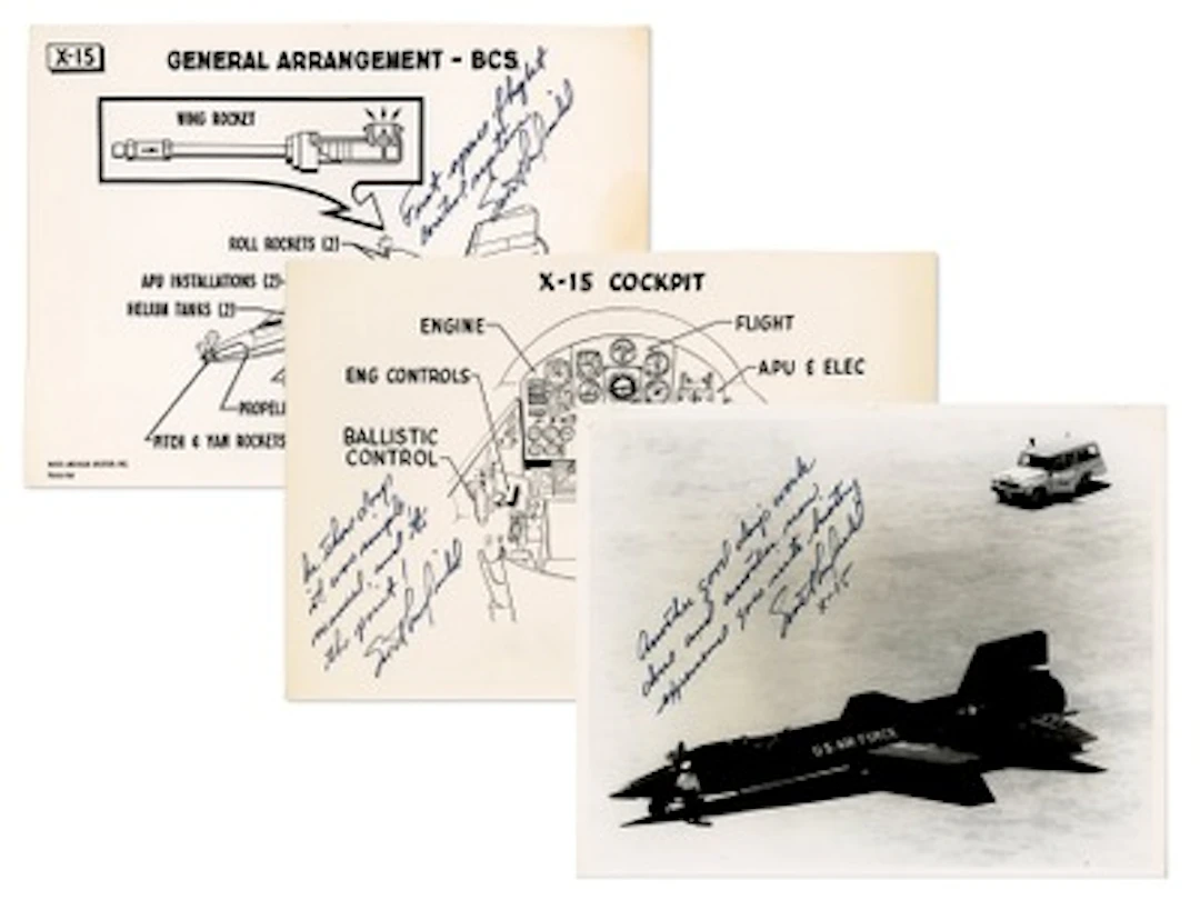 (3) Scott Crossfield Signed X-15 Photos