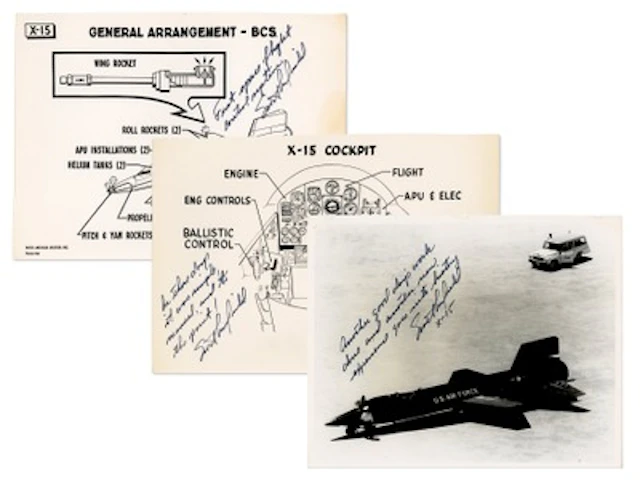 (3) Scott Crossfield Signed X-15 Photos