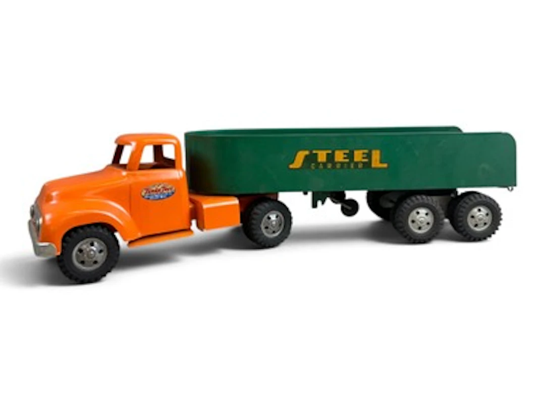 Restored Tonka Semi Truck w/Steel Carrier Trailer