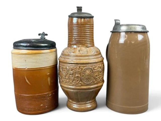 (3) German Stoneware Beer Steins