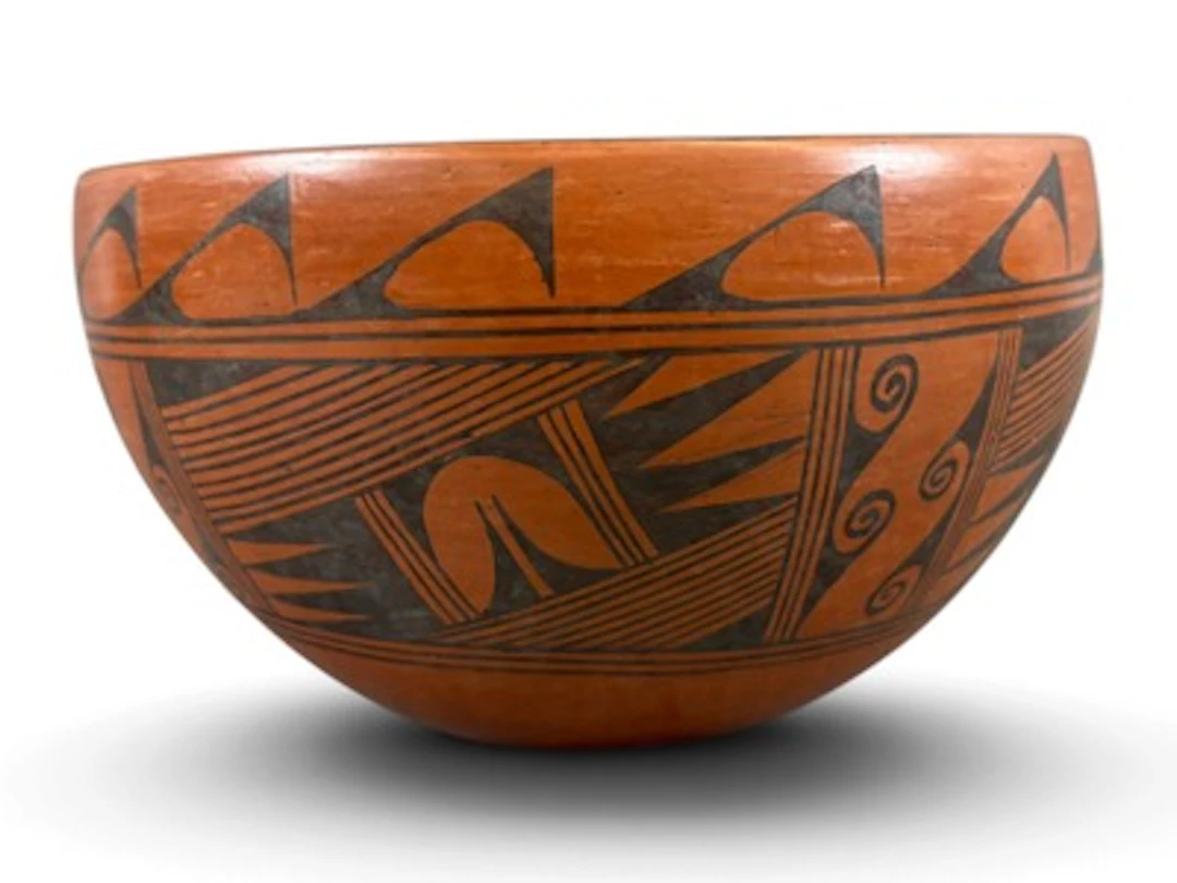 Rondina Huma Tewa Polacca Clay Bowl Signed