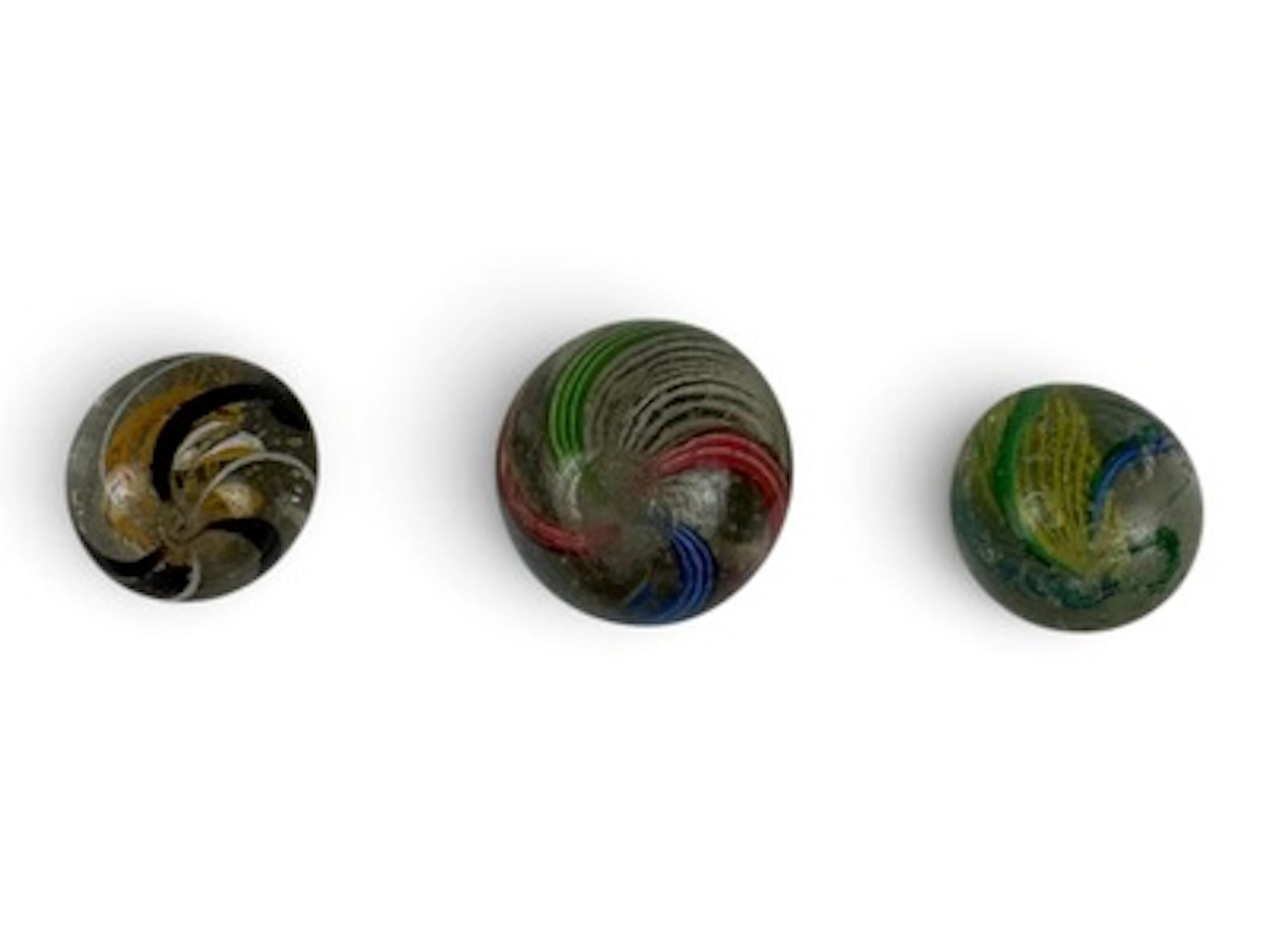 3 European Hand Made Marbles
