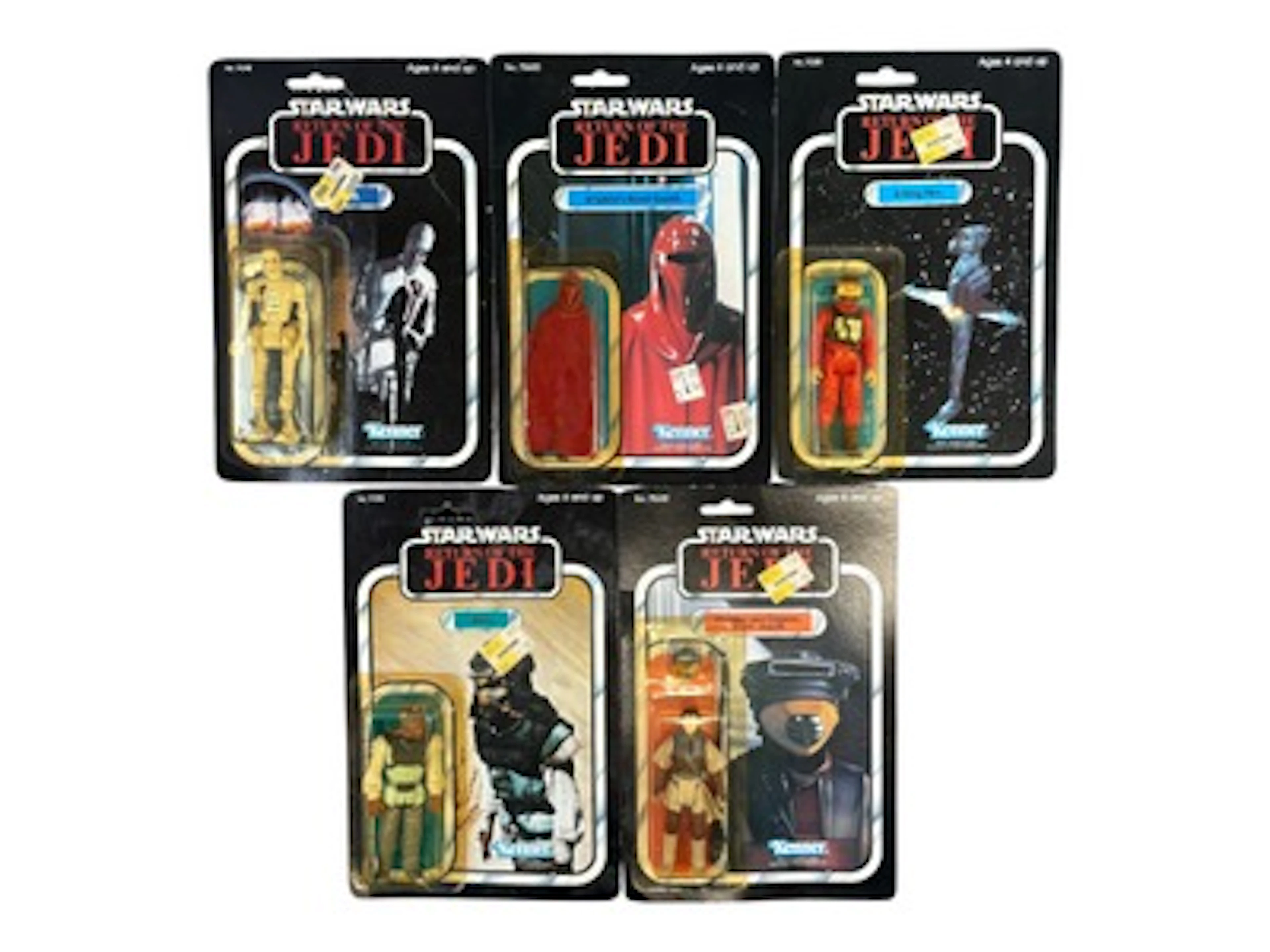 (5) 1983 MOC Star Wars ROTJ Figures, 77 Back-A