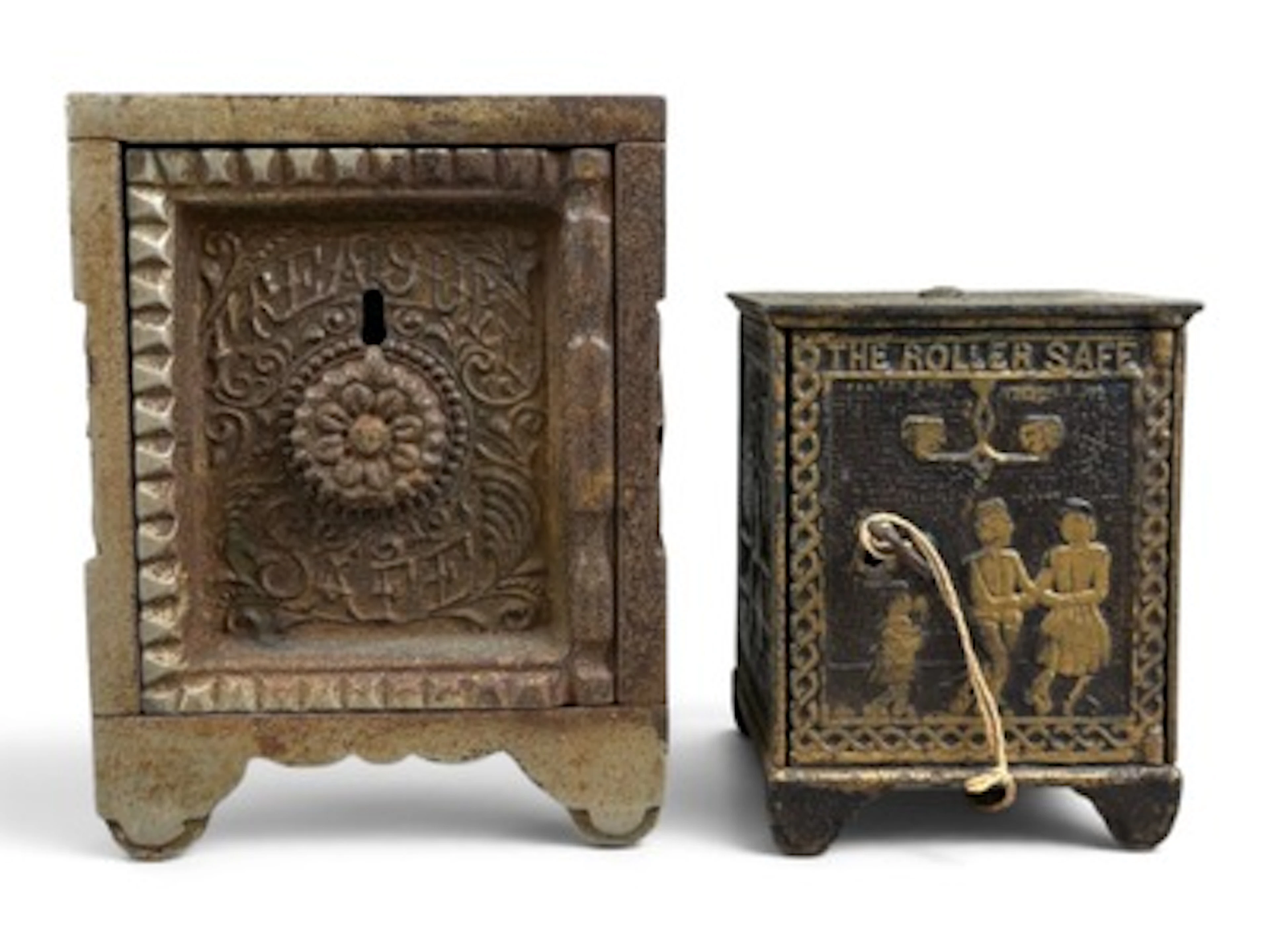 (2) Cast Iron Safe Banks