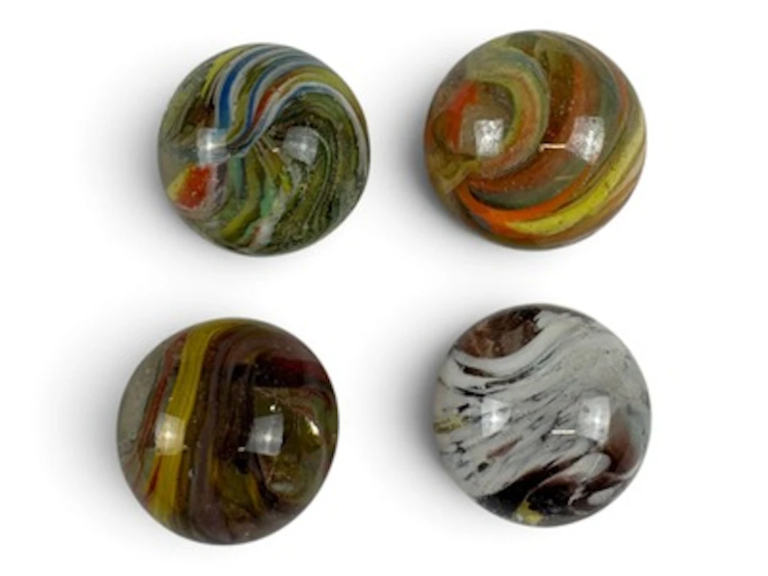 4 Scarce Vacor Hand Made Marbles