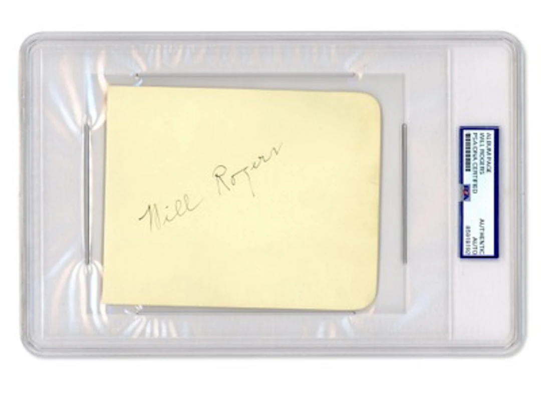 Will Rogers Signed Album Page - PSA/DNA