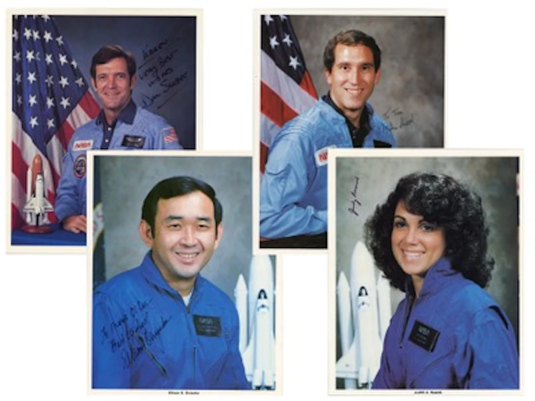 (4) Space Shuttle Challenger Signed Photos