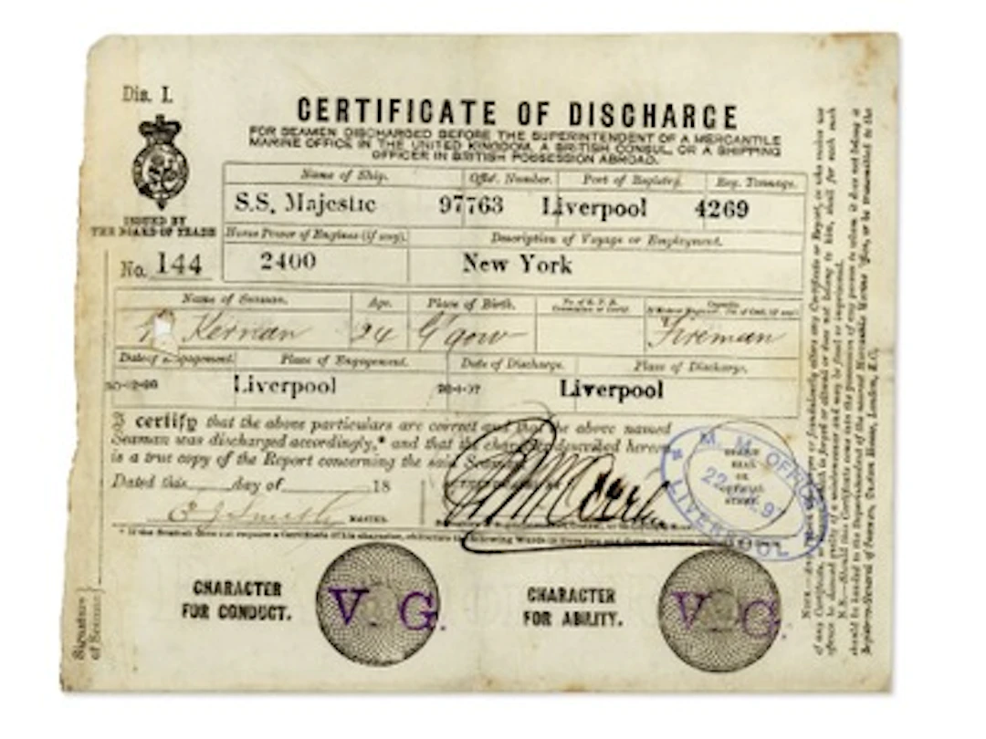 Titanic Captain Edward Smith Signed 1897 Document